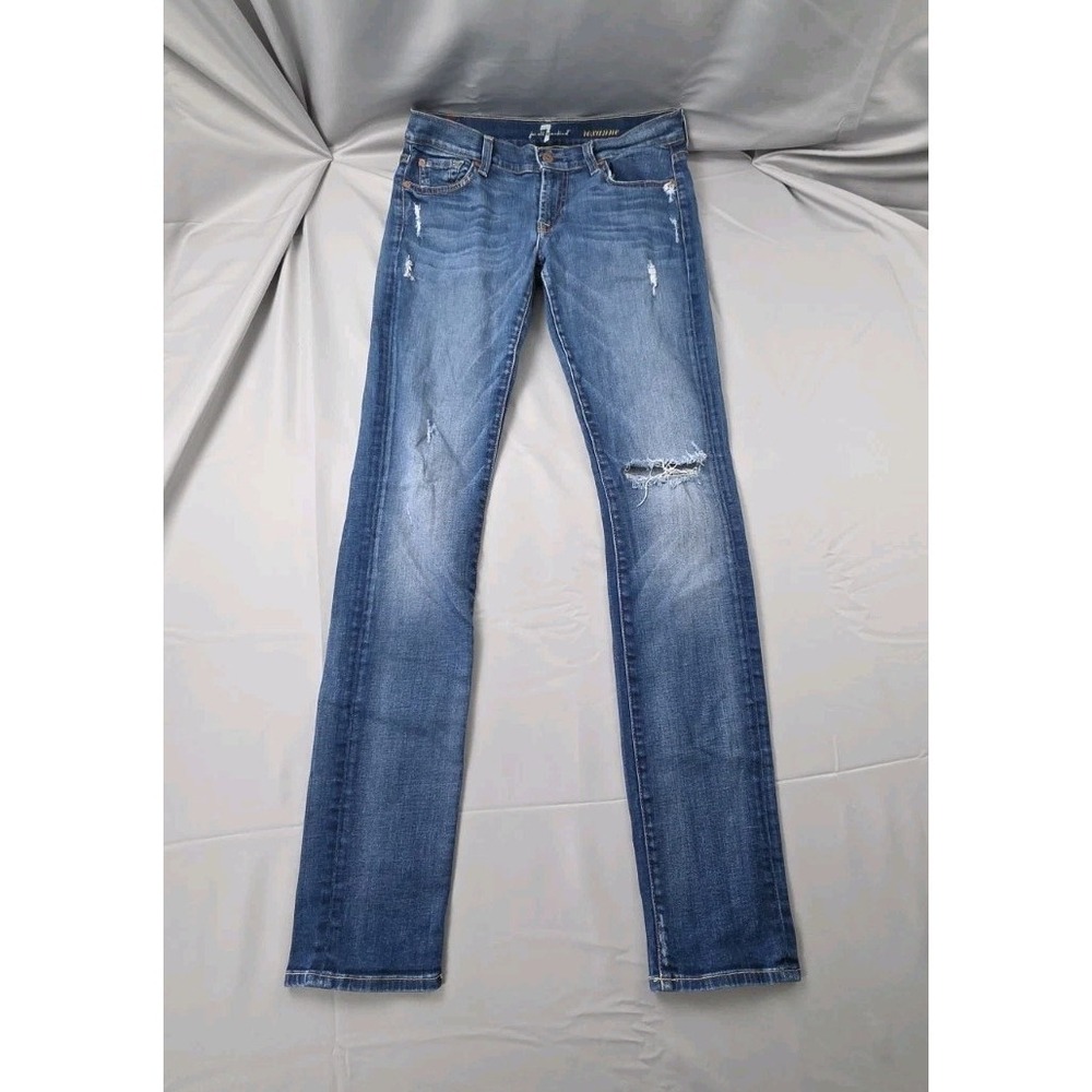 7 For All Mankind Womens Blue Denim Luxe Vintage Roxanne Stretch Jeans 28x32